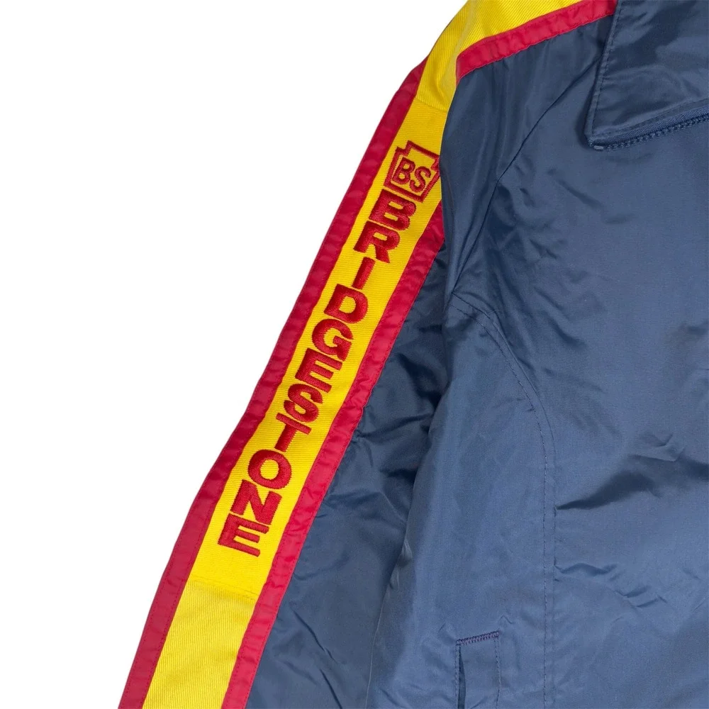 Vintage Bridgestone Cafe Racing Jacket Men's M Blue Yellow 70s 80s Swingster USA